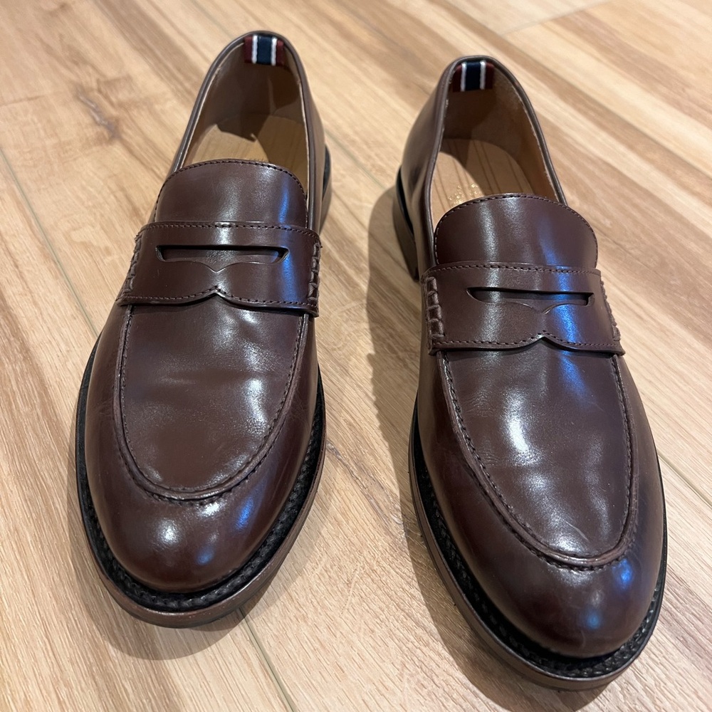 J Crew Men’s One Stripe Penny Loafer In Italian Leather NEVER WORN